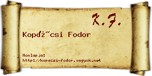 Kopácsi Fodor névjegykártya